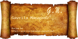 Gavrila Manassé névjegykártya